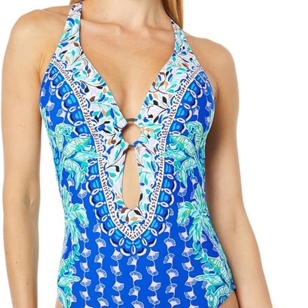 NWT Lilly Pulitzer Ester One Piece Swimsuit in Blue Grotto Size 12